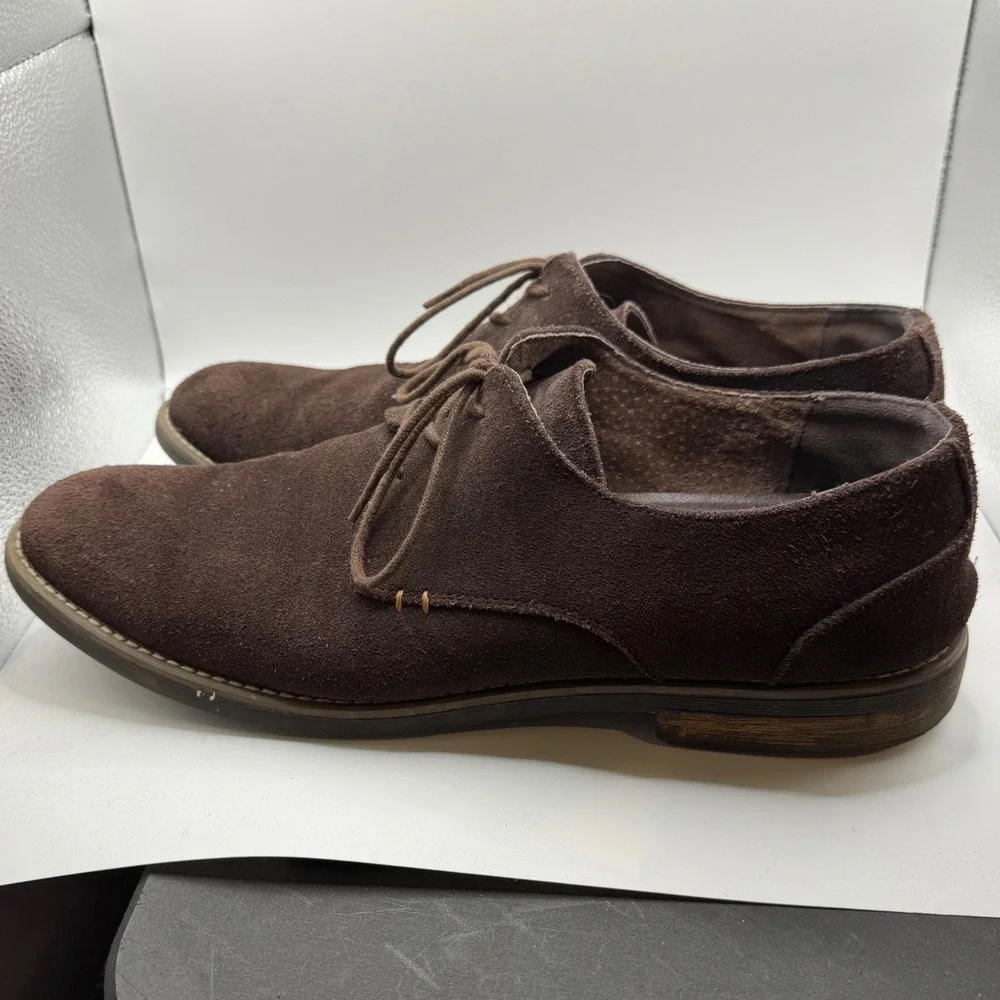 Bruno Marc New York Mens Brown Suede Derby Dress Shoes Size 13 Lace Up Casual